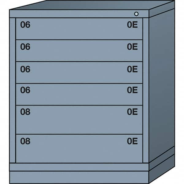 Lyon - 6 Drawer, Standard Mid-Range - Single Drawer Access Cabinet - Steel, 30" Wide x 28-1/4" Deep x 37-15/79" High, Dove Gray - Americas Industrial Supply