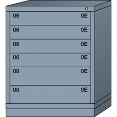 Lyon - 6 Drawer, Standard Mid-Range - Single Drawer Access Cabinet - Steel, 30" Wide x 28-1/4" Deep x 37-15/79" High, Dove Gray - Americas Industrial Supply