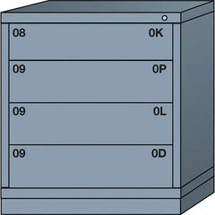 Lyon - 4 Drawer, Standard Bench Height - Multiple Drawer Access Cabinet - Steel, 30" Wide x 28-1/4" Deep x 33-1/4" High, Dove Gray - Americas Industrial Supply