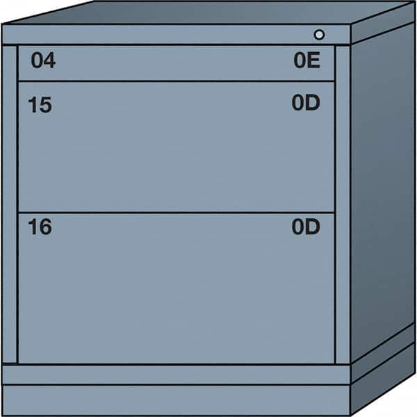 Lyon - 3 Drawer, Standard Bench Height - Single Drawer Access Cabinet - Steel, 30" Wide x 28-1/4" Deep x 33-1/4" High, Dove Gray - Americas Industrial Supply