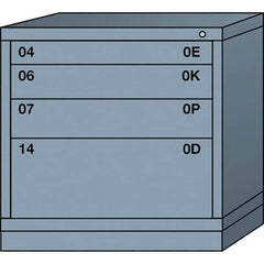 Lyon - 4 Drawer, Standard Table Height - Single Drawer Access Cabinet - Steel, 30" Wide x 28-1/4" Deep x 30-1/8" High, Dove Gray - Americas Industrial Supply