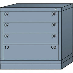 Lyon - 4 Drawer, Standard Table Height - Single Drawer Access Cabinet - Steel, 30" Wide x 28-1/4" Deep x 30-1/8" High, Dove Gray - Americas Industrial Supply