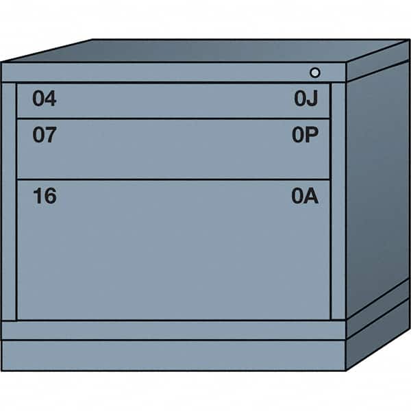 Lyon - 3 Drawer, Standard Desk Height - Multiple Drawer Access Cabinet - Steel, 30" Wide x 28-1/4" Deep x 26-7/8" High, Dove Gray - Americas Industrial Supply