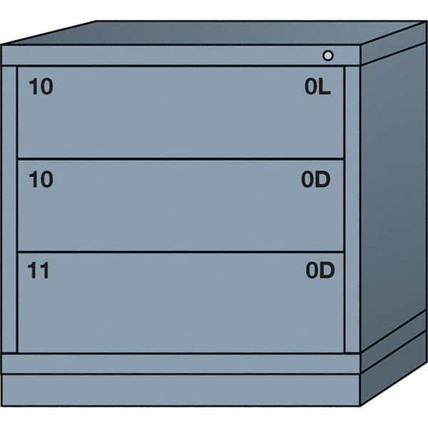 Lyon - 3 Drawer, Standard Table Height - Multiple Drawer Access Cabinet - Steel, 30" Wide x 28-1/4" Deep x 30-1/8" High, Dove Gray - Americas Industrial Supply