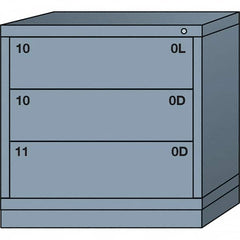 Lyon - 3 Drawer, Standard Table Height - Multiple Drawer Access Cabinet - Steel, 30" Wide x 28-1/4" Deep x 30-1/8" High, Dove Gray - Americas Industrial Supply