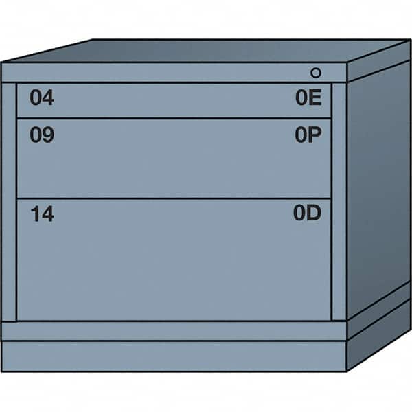 Lyon - 3 Drawer, Standard Desk Height - Multiple Drawer Access Cabinet - Steel, 30" Wide x 28-1/4" Deep x 26-7/8" High, Dove Gray - Americas Industrial Supply