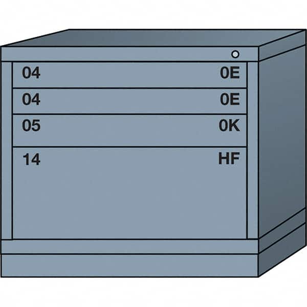 Lyon - 4 Drawer, Standard Desk Height - Single Drawer Access Cabinet - Steel, 30" Wide x 28-1/4" Deep x 26-7/8" High, Dove Gray - Americas Industrial Supply