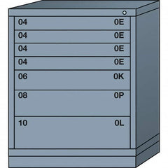 Lyon - 7 Drawer, Standard Mid-Range - Single Drawer Access Cabinet - Steel, 30" Wide x 28-1/4" Deep x 37-15/79" High, Dove Gray - Americas Industrial Supply