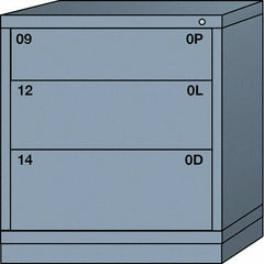 Lyon - 3 Drawer, Standard Bench Height - Multiple Drawer Access Cabinet - Steel, 30" Wide x 28-1/4" Deep x 33-1/4" High, Dove Gray - Americas Industrial Supply