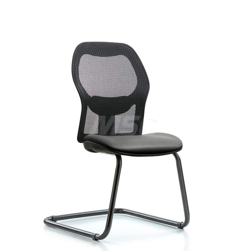 Guest & Lobby Chairs & Sofas; Type: Guest; Base Type: Sled Base; Width (Inch): 24-1/2; Depth (Inch): 19; Seat Material: Vinyl; Frame Color: Black; Color: Sterling; Overall Height (Inch): 39-1/2