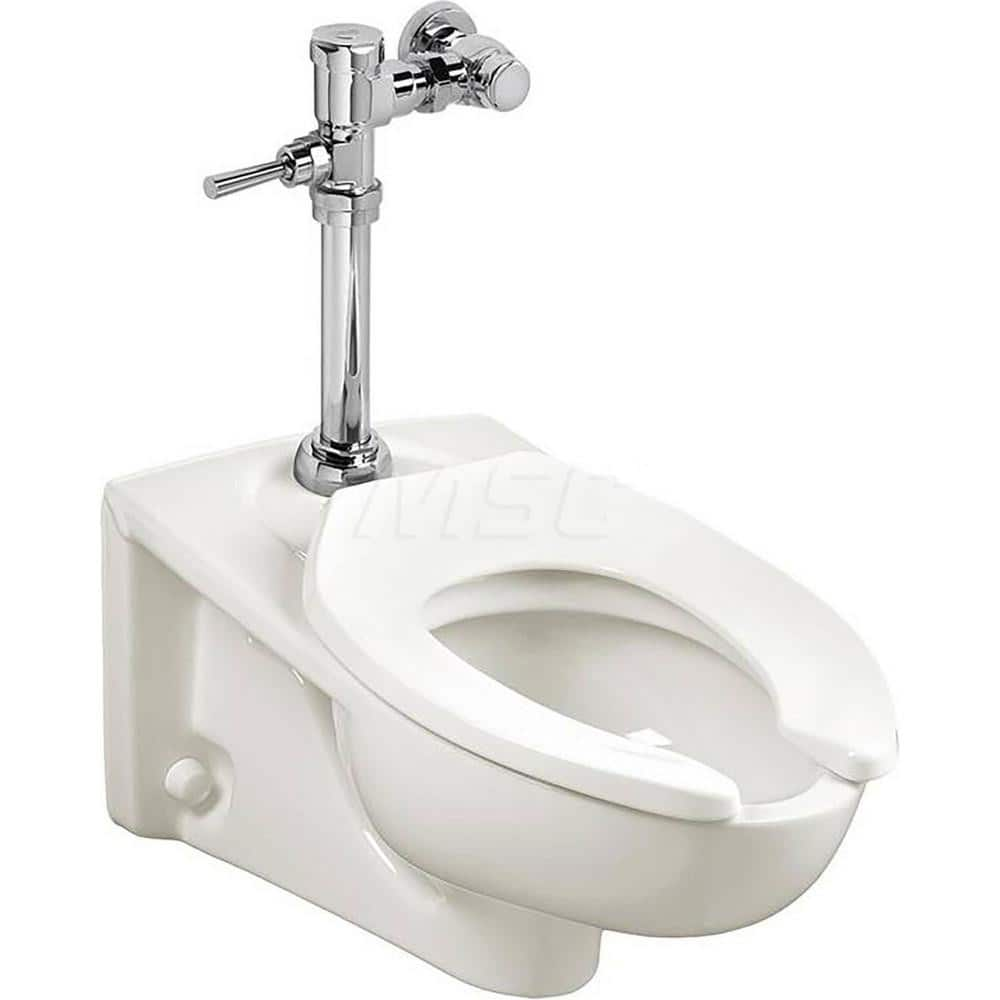 Toilets; Type: Toilet with Exposed Manual Flush Valve; Bowl Shape: Elongated; Mounting Style: Wall; Gallons Per Flush: 1.28; Overall Height: 29-5/8; Overall Width: 14; Overall Depth: 26; Rim Height: 15; Trapway Size: 2-1/8; Rough In Size: 11.50; Material: