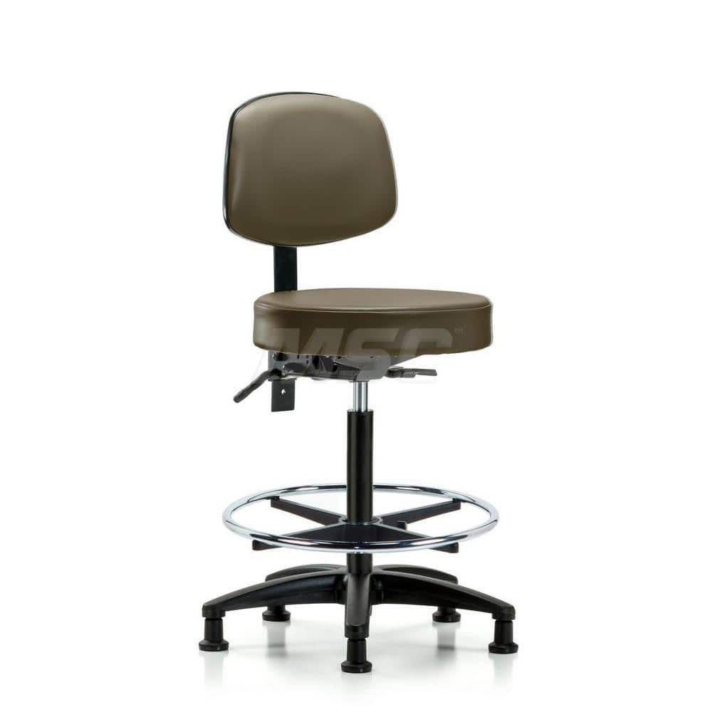 Lab Stool: Vinyl, 25″ Seat Width, 25″ Seat Depth Round Height