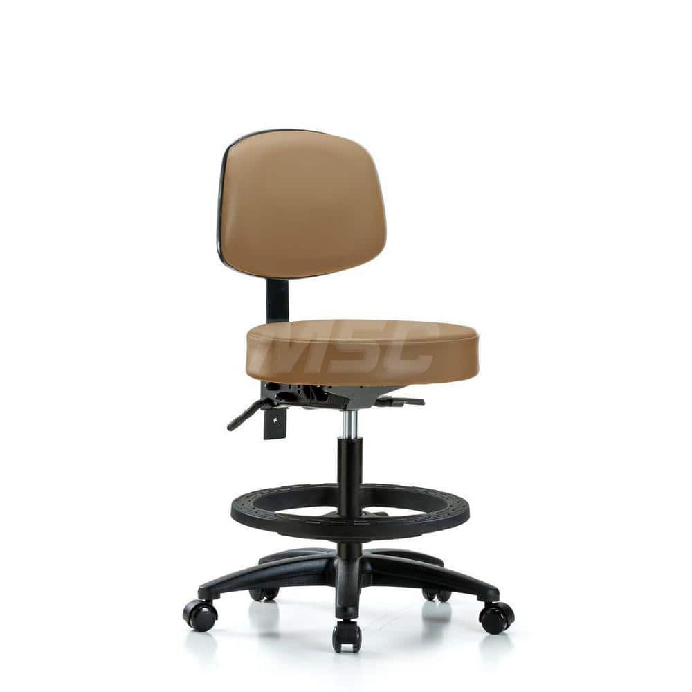 Lab Stool: Vinyl, 25″ Seat Width, 25″ Seat Depth Round Height