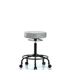 Lab Stool: Vinyl, 25″ Seat Width, 25″ Seat Depth Round Height