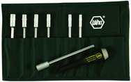 7 Piece - 5; 5.5; 6; 7; 8; 9 & 10mm Interchangeable Metric Nut Driver Blade Set in Canvas Pouch - Americas Industrial Supply