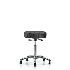 Lab Stool: Vinyl, 25″ Seat Width, 25″ Seat Depth Round Height