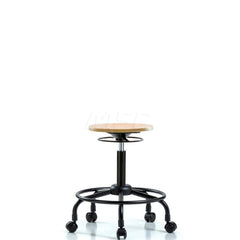 Adjustable Height Swivel Stool: Wood, 25″ Seat Width, 25″ Seat Depth Round Height