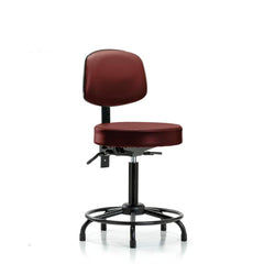 Lab Stool: Vinyl, 25″ Seat Width, 25″ Seat Depth Round Height