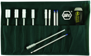 11 Piece - ESD Safe Interchangeable Blade Set - #10895 - Slotted 3.0-6.0; Phillips #0-2 & Inch 3/16-1/2" Nut Drivers In Canvas Pouch - Americas Industrial Supply