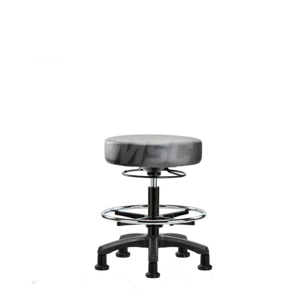 Lab Stool: Vinyl, 25″ Seat Width, 25″ Seat Depth Round Height