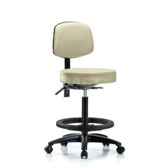 Lab Stool: Vinyl, 25″ Seat Width, 25″ Seat Depth Round Height