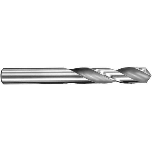 4.3 mm Dia. × 4.3 mm Shank × 24 mm Flute Length × 58 mm OAL, 3xD, 145°, Uncoated, 2 Flute, External, Round Solid Carbide Drill - Exact Industrial Supply