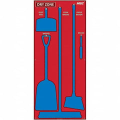 30 x 68″ Acrylic Shadow Board 1 Panel, 5 Hooks, Red/Blue