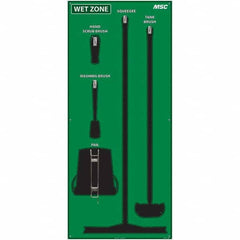 30 x 68″ Acrylic Shadow Board 1 Panel, 5 Hooks, Green/Black