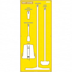 30 x 68″ Acrylic Shadow Board 1 Panel, 5 Hooks, Yellow/White