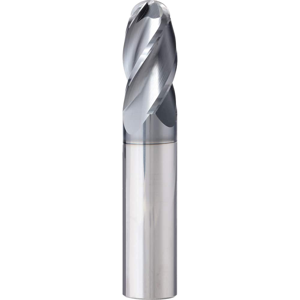 Supermill - Ball End Mills; Mill Diameter (Inch): 3/4 ; Mill Diameter (Decimal Inch): 0.7500 ; Number of Flutes: 4 ; Length of Cut (Inch): 1-1/2 ; Length of Cut (Decimal Inch): 1.5000 ; Material: Solid Carbide - Exact Industrial Supply