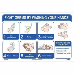 NMC - 1 5-Piece "Fight Germs By Washing Your Hands!", 12" Wide x 18" High, Paper Safety Sign - Americas Industrial Supply