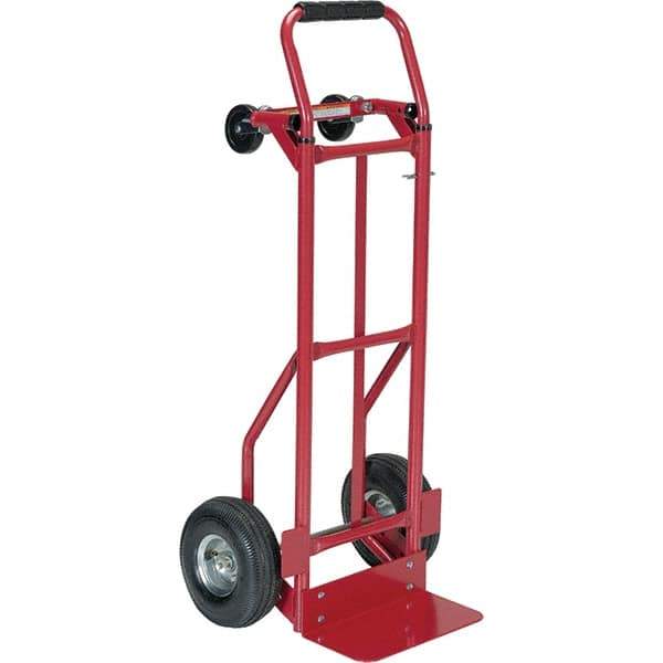 Vestil - 500 Lb Capacity 36" OAH Hand Truck - Dual Grip Handle, Steel, Pneumatic Wheels - Americas Industrial Supply