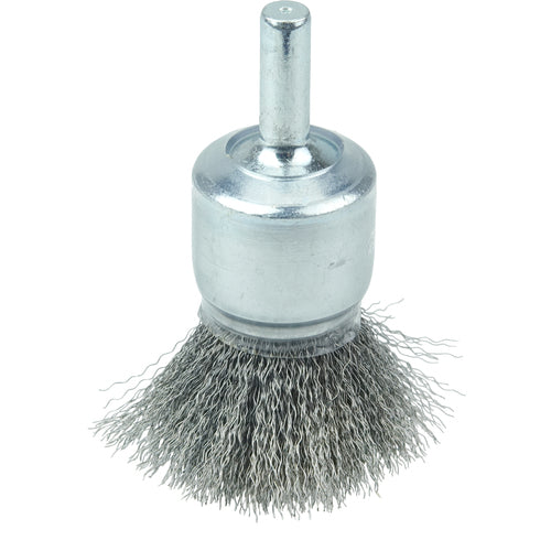 3/4″ Coated Cup Crimped Wire End Brush, .006″ Steel Fill - Americas Industrial Supply