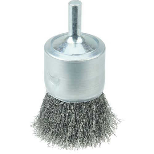 1″ Coated Cup Crimped Wire End Brush, .006″ Steel Fill - Americas Industrial Supply