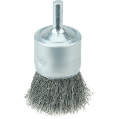 1″ Coated Cup Crimped Wire End Brush, .006″ Steel Fill - Americas Industrial Supply