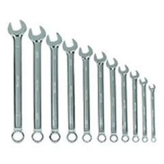 11 Pieces - Chrome - High Polished Wrench Set - 3 /8 - 1" - Americas Industrial Supply
