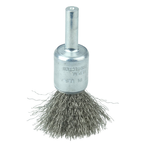 1/2″ Coated Cup Crimped Wire End Brush, .006″ Stainless Steel Fill - Americas Industrial Supply