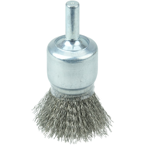 3/4″ Coated Cup Crimped Wire End Brush, .006″ Stainless Steel Fill - Americas Industrial Supply