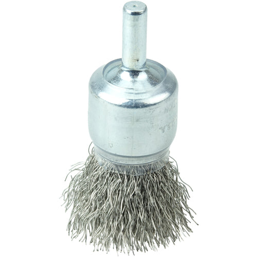 3/4″ Coated Cup Crimped Wire End Brush, .0104″ Stainless Steel Fill - Americas Industrial Supply