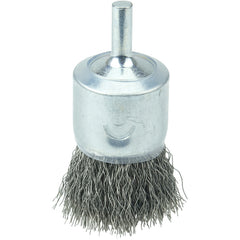 1″ Coated Cup Crimped Wire End Brush, .0104″ Stainless Steel Fill - Americas Industrial Supply