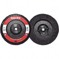 3M - 7" Extra Coarse Grade Silicon Carbide Deburring Disc - 5/8-11 Threaded Center Hole, Quick Change Connection, Purple, 8,600 Max RPM - Americas Industrial Supply