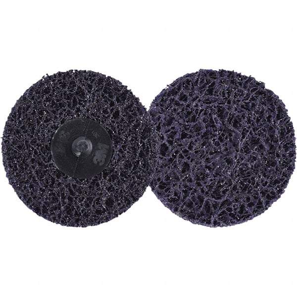 3M - 3" Extra Coarse Grade Silicon Carbide Deburring Disc - Hook & Loop Connection, Purple, 15,000 Max RPM - Americas Industrial Supply