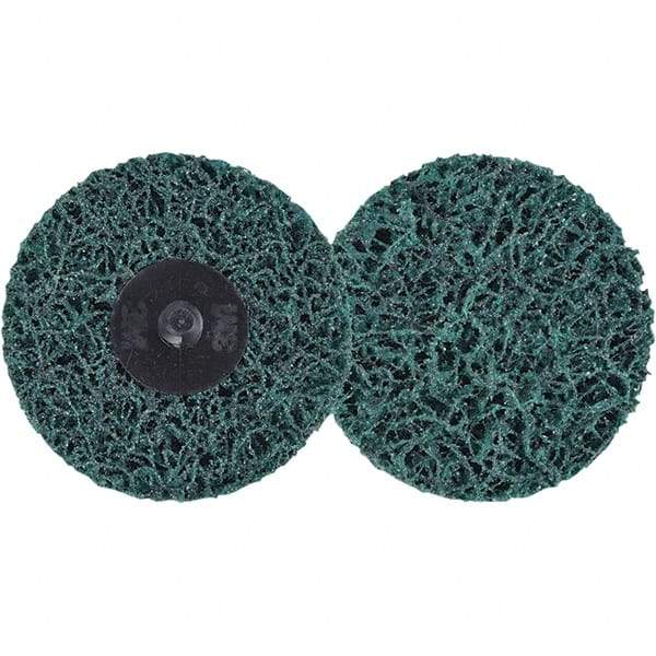 3M - 3" Extra Coarse Grade Aluminum Oxide Deburring Disc - Hook & Loop Connection, Green, 15,000 Max RPM - Americas Industrial Supply