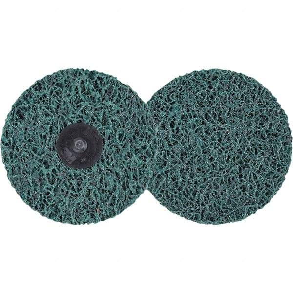 3M - 4" Extra Coarse Grade Aluminum Oxide Deburring Disc - Hook & Loop Connection, Green, 11,000 Max RPM - Americas Industrial Supply