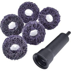 3M - 4" Extra Coarse Grade Silicon Carbide Deburring Disc - 5/8" Center Hole, Quick Change Connection, Purple, 20,000 Max RPM - Americas Industrial Supply