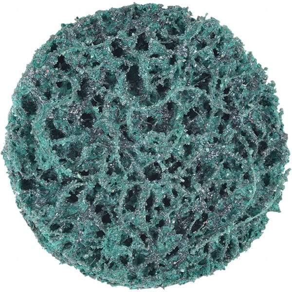 3M - 2" Extra Coarse Grade Aluminum Oxide Deburring Disc - Hook & Loop Connection, Green, 18,000 Max RPM - Americas Industrial Supply