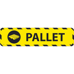 NMC - Adhesive Backed Floor Signs; Message Type: Restroom, Janitorial & Housekeeping ; Graphic Type: Pallet ; Message or Graphic: Message & Graphic ; Legend: Pallet ; Color: Black; Yellow ; Special Color Properties: No Special Properties - Exact Industrial Supply