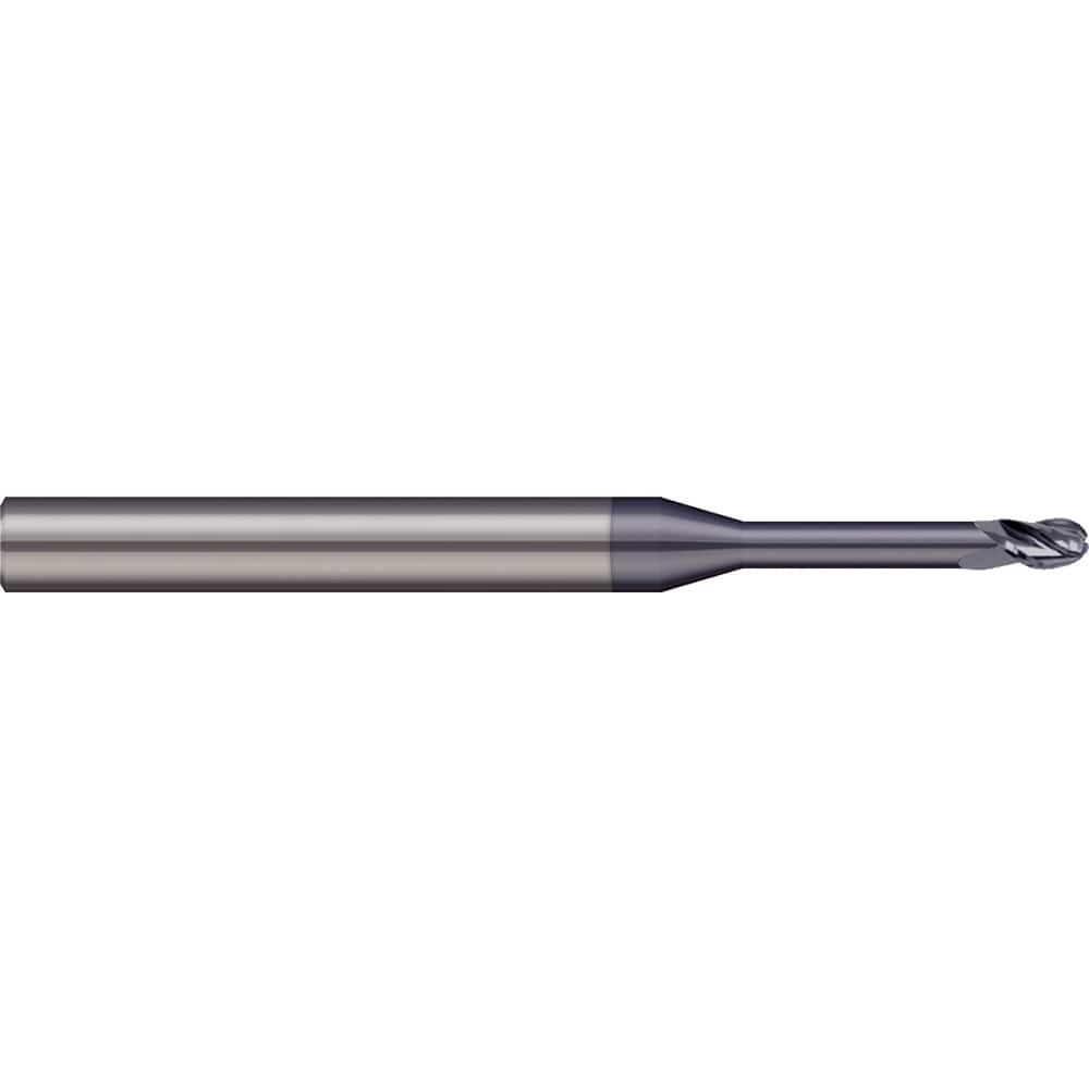 Micro 100 - Ball End Mills; Mill Diameter (mm): 3.00 ; Mill Diameter (Decimal Inch): 0.1181 ; Number of Flutes: 2 ; Length of Cut (mm): 3.0000 ; Length of Cut (Decimal Inch): 0.1181 ; Material: Solid Carbide - Exact Industrial Supply