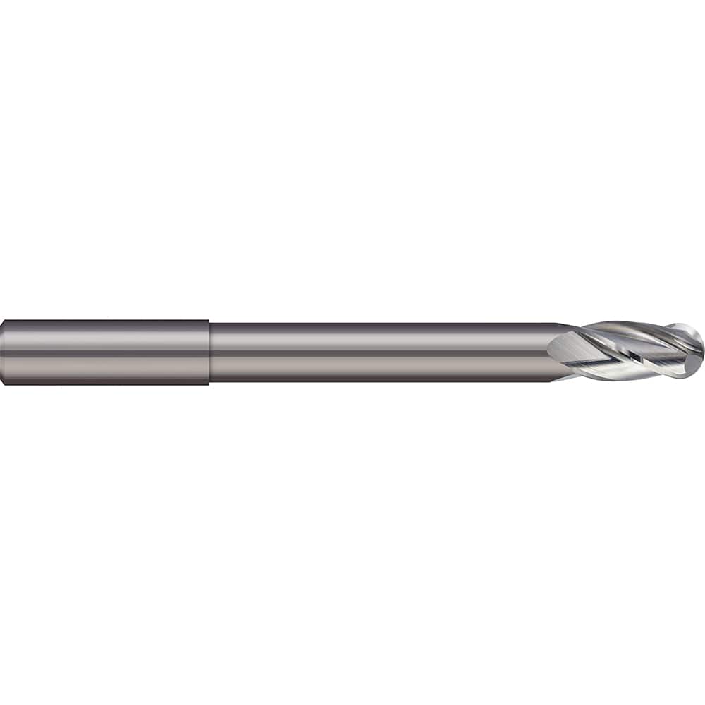 Micro 100 - Ball End Mills; Mill Diameter (mm): 0.30 ; Mill Diameter (Decimal Inch): 0.0118 ; Number of Flutes: 2 ; Length of Cut (mm): 0.3000 ; Length of Cut (Decimal Inch): 0.0118 ; Material: Solid Carbide - Exact Industrial Supply