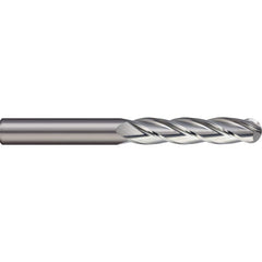 Micro 100 - Ball End Mills; Mill Diameter (mm): 25.00 ; Mill Diameter (Decimal Inch): 0.9843 ; Number of Flutes: 4 ; Length of Cut (mm): 75.0000 ; Length of Cut (Decimal Inch): 2.9528 ; Material: Solid Carbide - Exact Industrial Supply